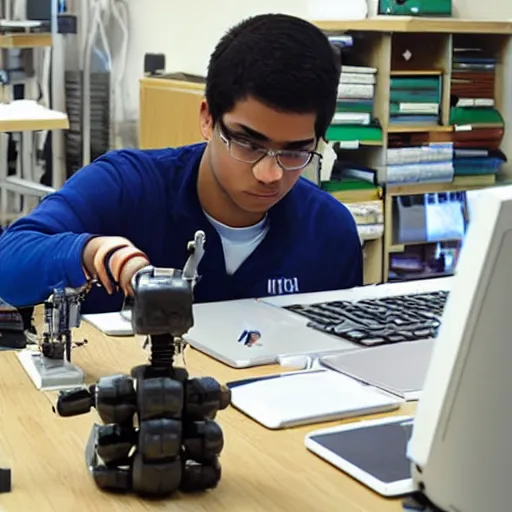 Prompt: “IIT student working in Centre for Innovation creating a robot”