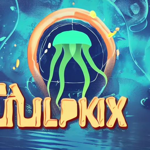 Image similar to a logo for a TV show about jellyfish fighting cry in a cyberpunk setting in the future