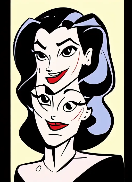 Prompt: a portrait of a pretty young lady by darwyn cooke