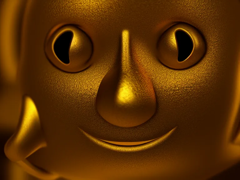 Image similar to sad golden emoji, trending on artstation, octane render, insanely detailed, 8 k, hd