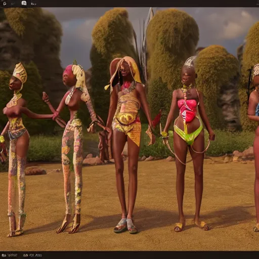 Image similar to ugly african princess, unreal engine 5,