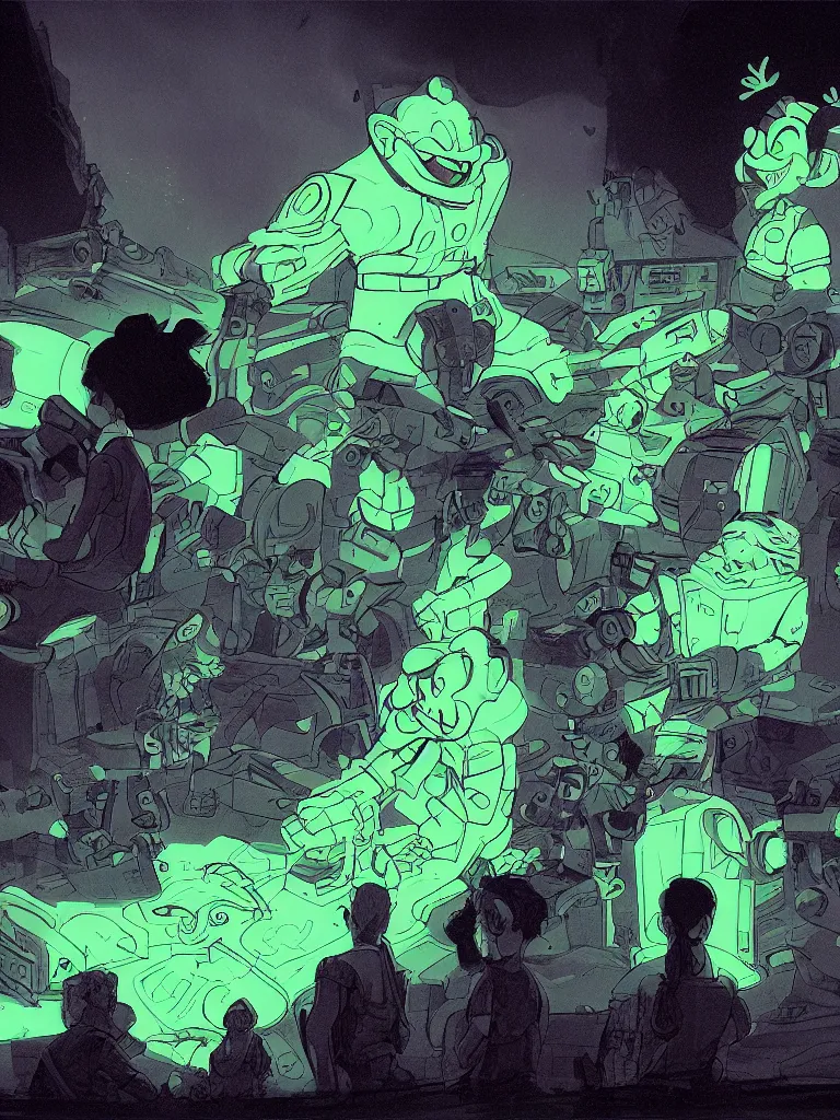 Image similar to glow in the dark by disney concept artists, blunt borders, rule of thirds