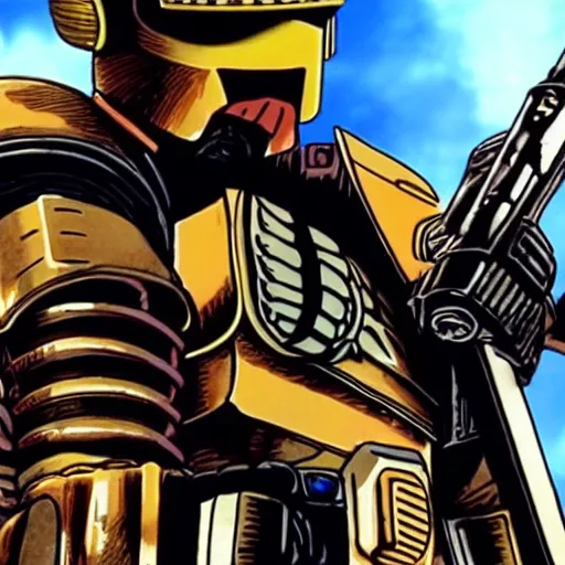 Image similar to amazing anime screenshot of Judge Dredd