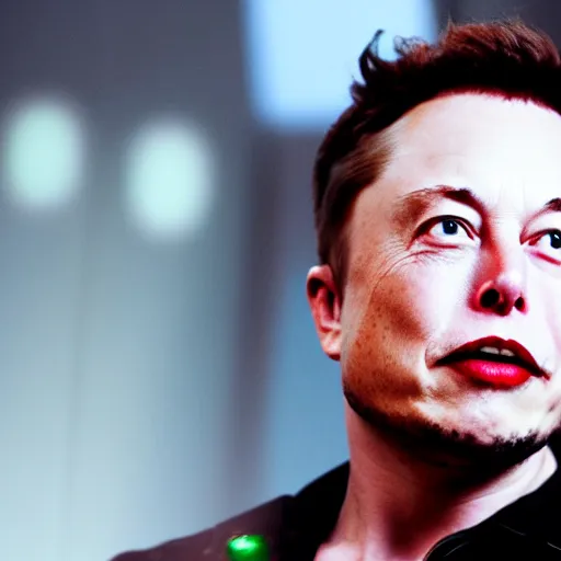 Prompt: elon musk as joker, highly detailed face, 8 k, 3 5 mm film