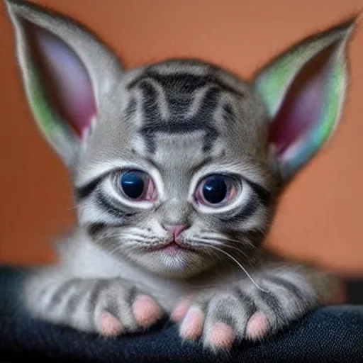 Image similar to a baby yoda-kitten hybrid, so cute