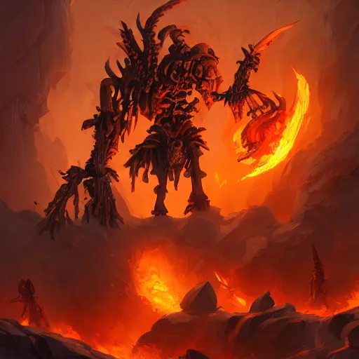 Image similar to a fiery skeleton wall, violet battlefield theme, bright art masterpiece artstation. 8 k, sharp high quality artwork in style of jose daniel cabrera pena and greg rutkowski, concept art by tooth wu, blizzard warcraft artwork, hearthstone card game artwork, battlefield