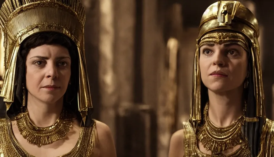 Prompt: alexandra d'addario as cleopatra in a movie