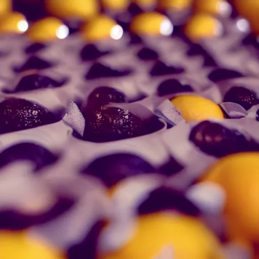 Image similar to a cinematic film still from a 2022 Pixar movie about anthropomorphic lemons, in the style of Pixar, shallow depth of focus