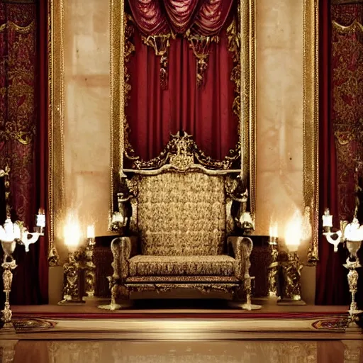 Prompt: royal throne in the royal palace, Ultra Lux Interiors Look Like When They're Inspired by Games of thrones