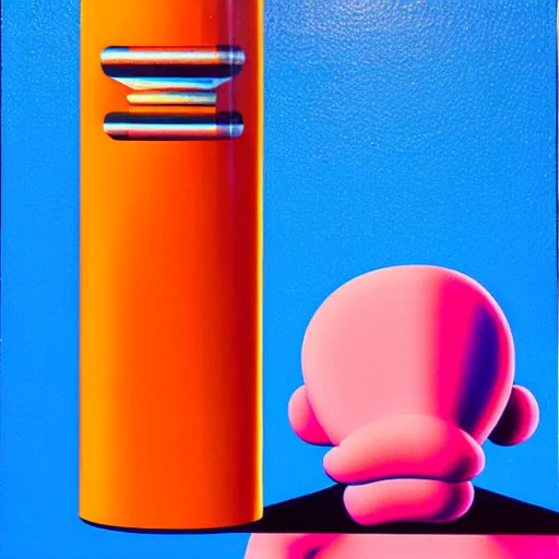 Image similar to cigarettes bottle by shusei nagaoka, kaws, david rudnick, airbrush on canvas, pastell colours, cell shaded, 8 k