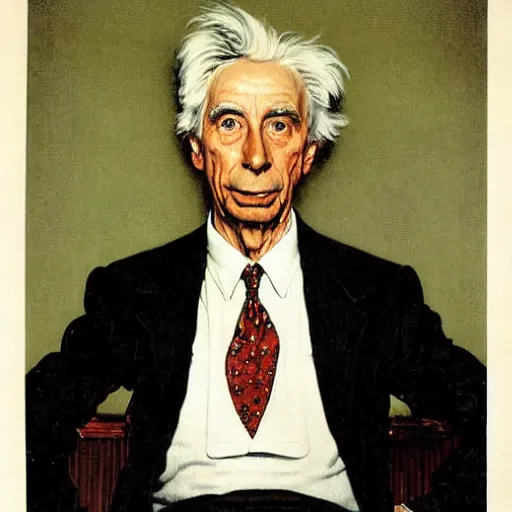 Image similar to portrait of bertrand russell, by norman rockwell