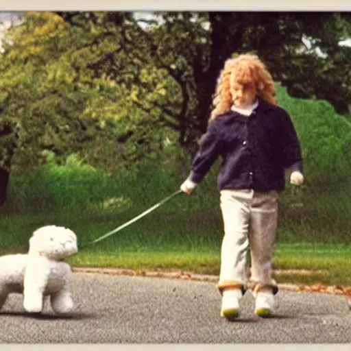 Image similar to taking a stuffed dog for a walk realistic 3 5 mm cinematic