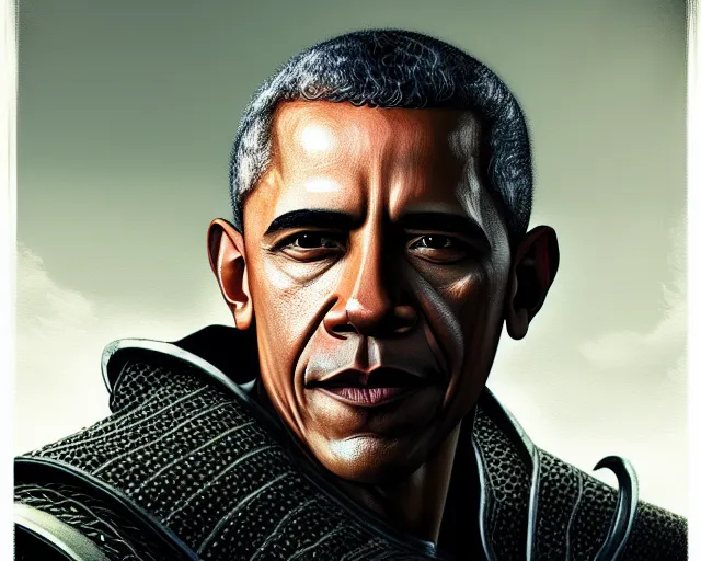 Prompt: 5 5 mm portrait photo of barack obama as a witcher in kaer morhen. dark atmosphere. art by greg rutkowski. highly detailed 8 k. intricate. lifelike. soft light. nikon d 8 5 0.