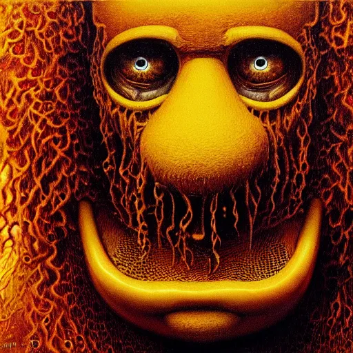 Image similar to the honey monster painted by zdzisław beksinski, capitalism realism, hyper detailed, 4 k
