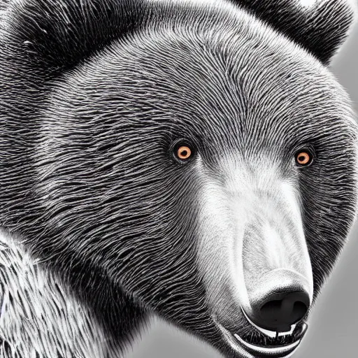 Image similar to a bear, digital art, insanely detailed, elegant, studio photography