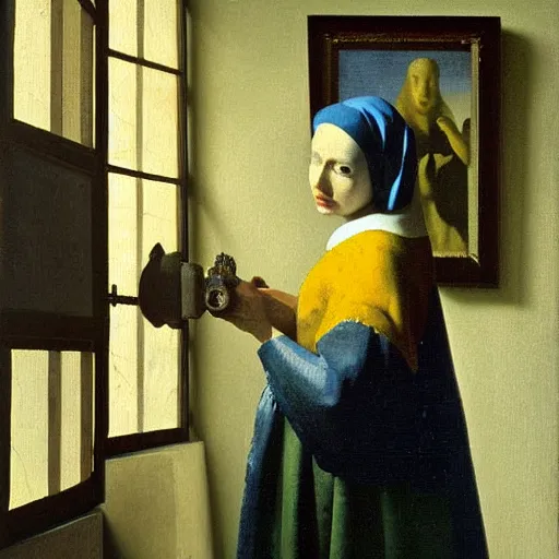 Prompt: Vermeer painting of Cthulhu