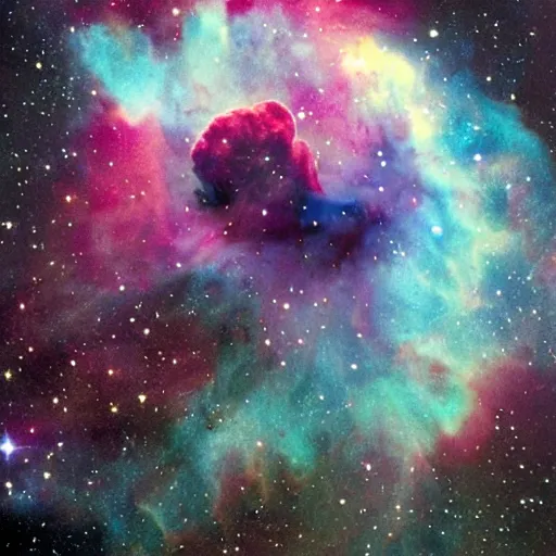 Image similar to A nebula that looks like kermit, james webb space telescope image.