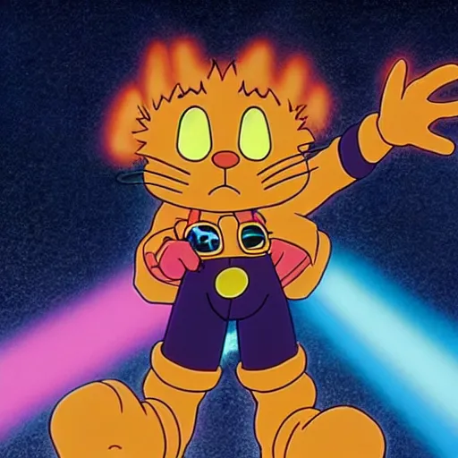 Image similar to garfield in the third impact, neon genesis evangelion, anime