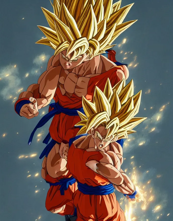 SSJ Goku Redraw (2022)(Drawn by Me) : r/dbz