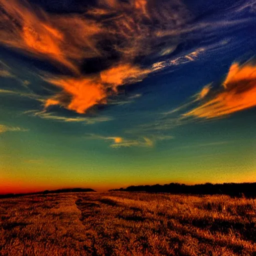 Prompt: a beautiful trail of small clouds across the sky fading in the horizon, beautiful, award - winning, digital art