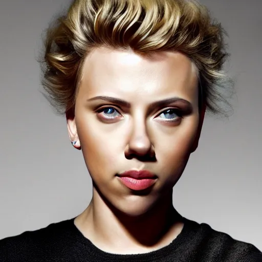 Image similar to photograph of scarlett johansson taken by david lazar, highly detailed face, 8 k
