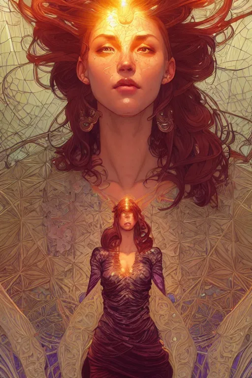 Image similar to beautiful female humanoid!, half portrait, background explosion, intricate detailed environment, cell shaded, floro details, intricate, elegant, highly detailed, digital painting, artstation, concept art, smooth, sharp focus, illustration, art by artgerm and greg rutkowski and alphonse mucha, laurie greasley