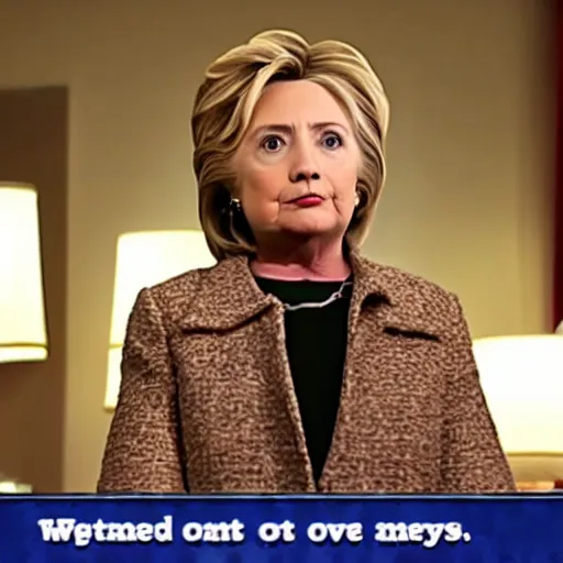 Prompt: screenshot of first lady hillary clinton in twin peaks