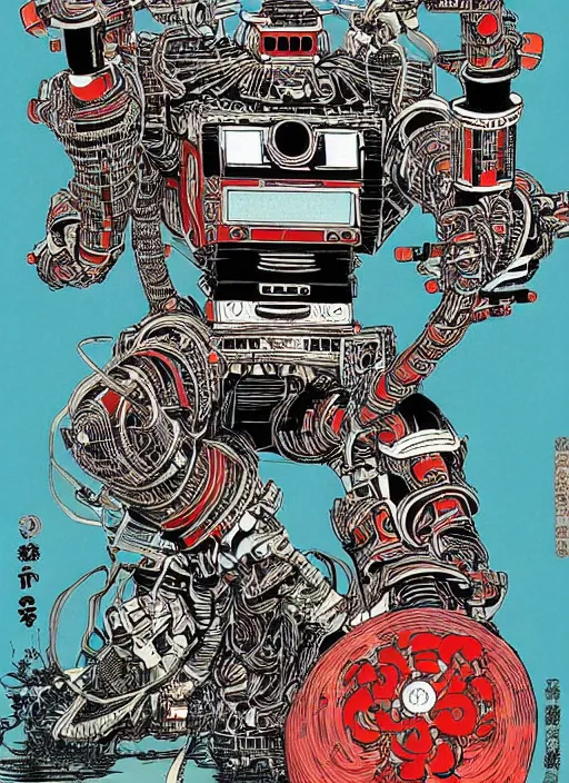 Prompt: robotic samurai by Yuko Shimizu