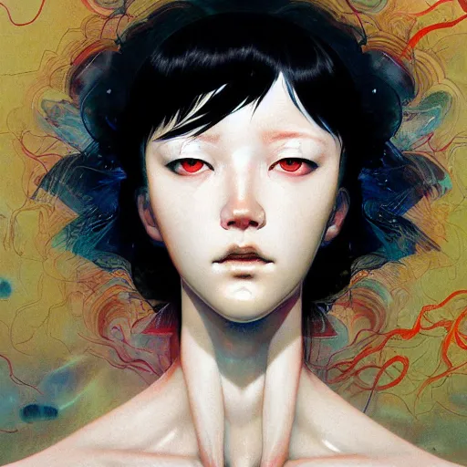 Image similar to prompt : figurative unique features portrait soft light painted by james jean and katsuhiro otomo and erik jones, inspired by akira anime, smooth face feature, intricate oil painting, high detail illustration, sharp high detail, manga and anime 1 9 9 9