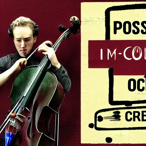 Image similar to impossible score to play for cello and atomic bomb