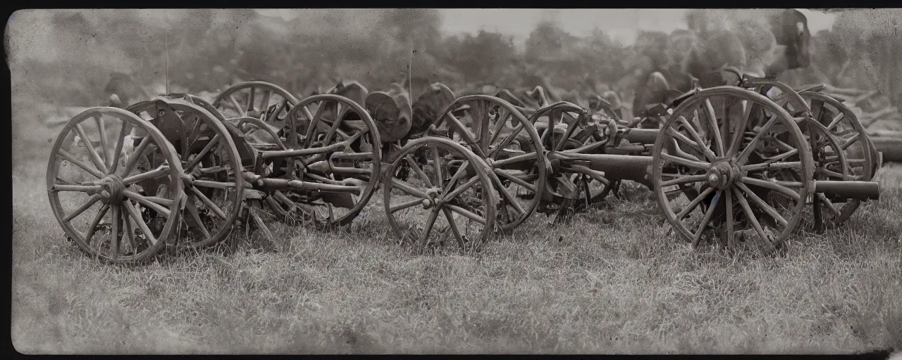 Image similar to spaghetti next to a 1 2 - pounder howitzer cannon, american civil war, tintype, small details, intricate, 5 0 mm, cinematic lighting, photography, wes anderson, film, kodachrome