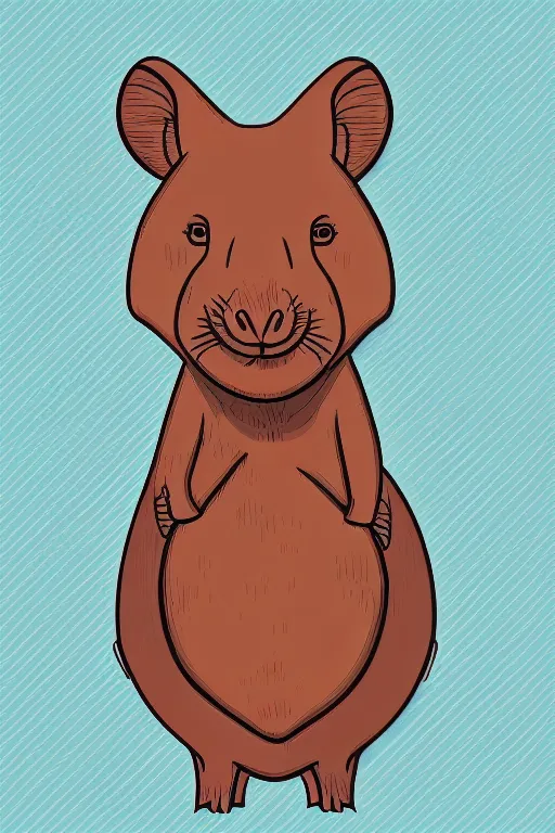 Image similar to Portrait of a cute wombat, sticker, andromorphic, colorful, illustration, highly detailed, simple, smooth and clean vector curves, no jagged lines, vector art, smooth