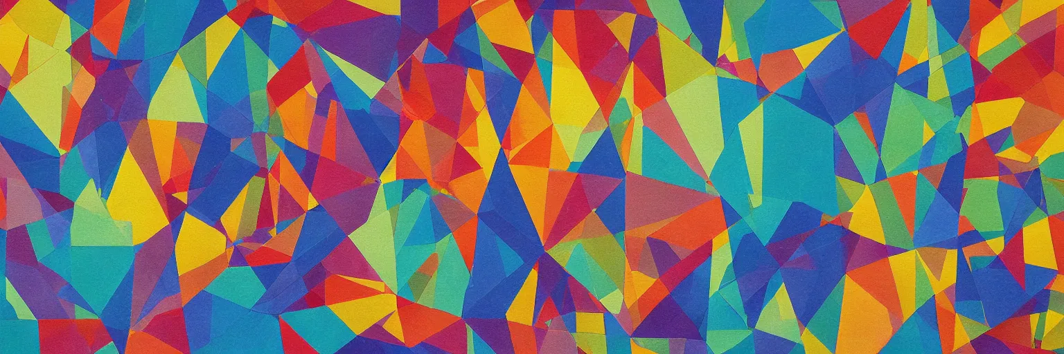 Image similar to abstract landscape, Mural, Hyperprism, Geometric, Polygonal