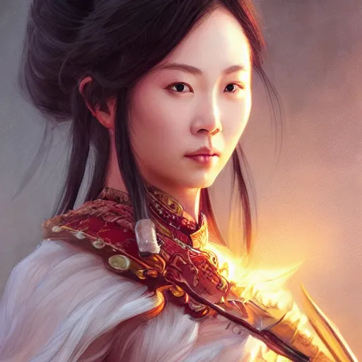 female Chinese warrior, elegant, beautiful, fire hair, | Stable Diffusion |  OpenArt