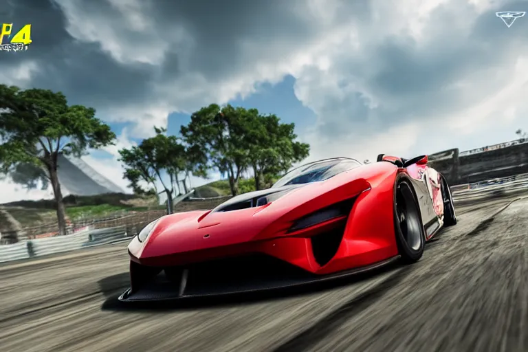 Image similar to photo wallpaper sport car gran turismo 7 forza horizon need for speed fast and furious 5 unreal engine supercar hypercar game concept car octane render, 4 khd 2 0 2 2 3 d cgi rtx style chrome reflexion global illumination ray tracing hdr arstation pixar and disney unreal