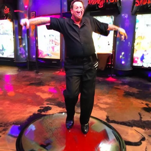 Prompt: bobby kotick dancing on a stripper pole