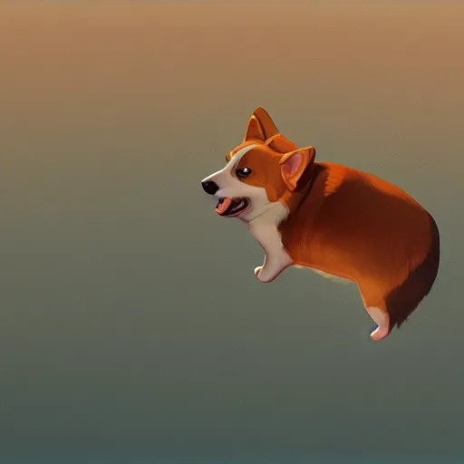 Prompt: a corgi floating in space, digital painting by simon stalenhag, futuristic, smooth, beautiful [ - n 9 ] [ - s 1 5 0 ]