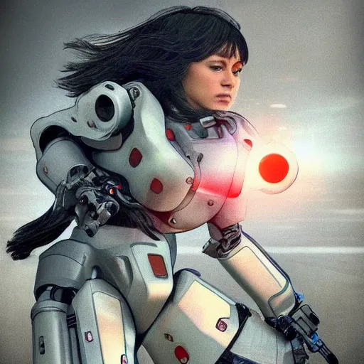 Image similar to A woman who fights in a mech.