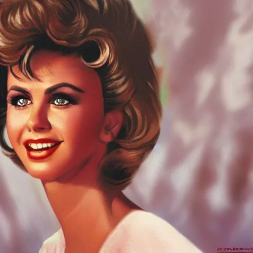 Prompt: Sandy from Grease (1978), portrait. high detail, great lighting, 8k resolution, masterpiece, concept art, illustration