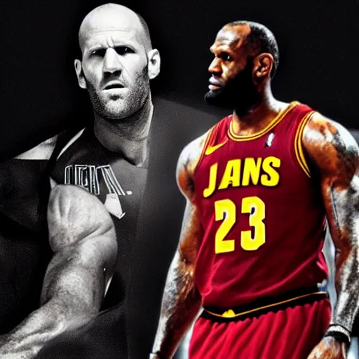 Prompt: Jason Statham as LeBron James