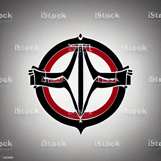 Prompt: vector art logo for a evil company in a bond movie