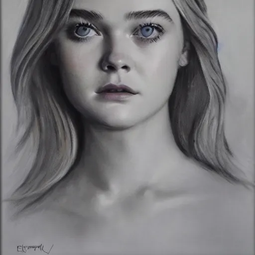 Image similar to ultra realistic medium shot portrait painting of elle fanning in prey, beach, art by frank frazetta, 4 k, ultra realistic, highly detailed, epic lighting