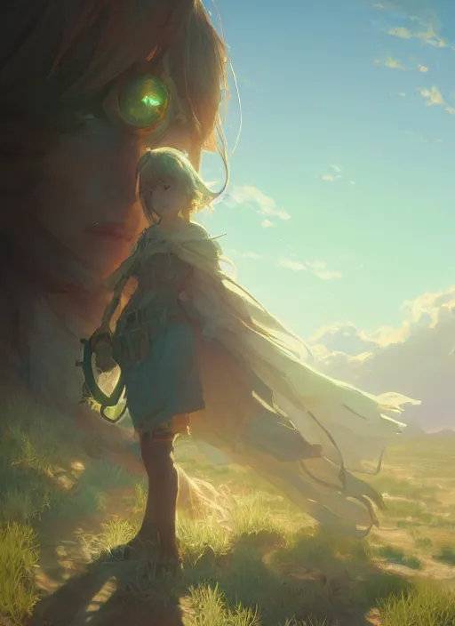 Image similar to a portrait of the emerald herald in the desert, intricate, tone mapped, ambient lighting, highly detailed, digital painting, concept art, sharp focus, by makoto shinkai and akihiko yoshida and hidari and wlop