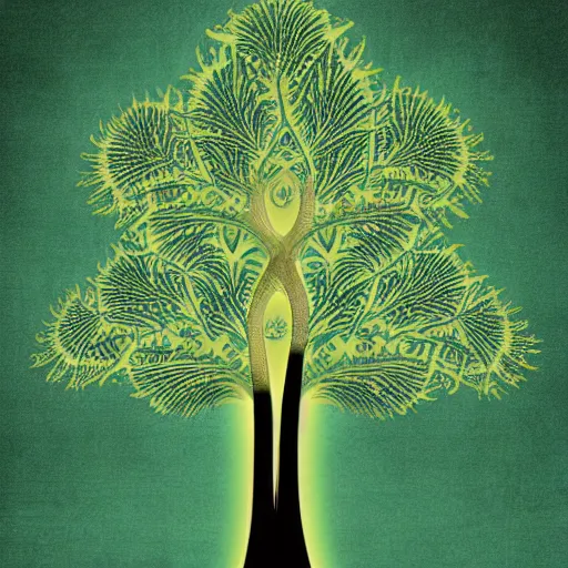 Prompt: L-tree fractal poster