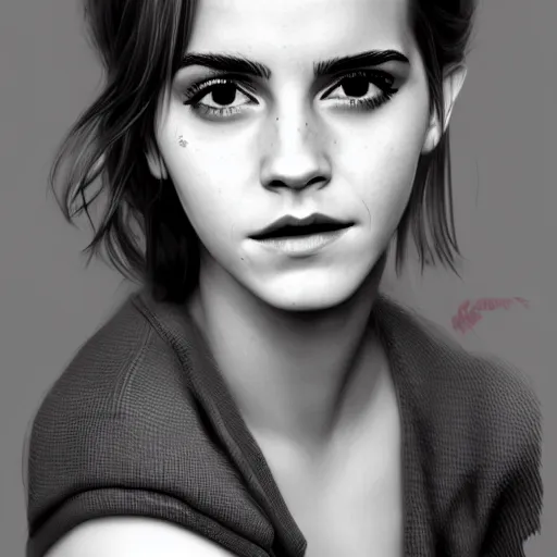 Image similar to Highly detailed portrait of Emma Watson as Blackpink. Medium shot, trend on artstation, WLOP, 4k, James Jean, Rossdraws, Yoshitaka Amano, digital art