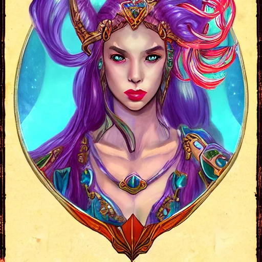 Image similar to merfolk princess portrait, d & d style, trending on artstation, colorful, intricate,