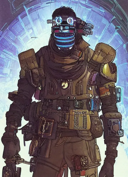 Image similar to apex legends cyberpunk safe cracker. concept art by james gurney and mœbius. gorgeous face.