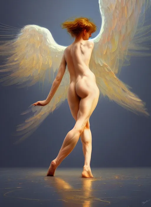 Prompt: angel dancing, highly detailed, digital illustration, trending in artstation, modern painting, smooth, sharp focus, intricate, einar jonsson, ilya repin