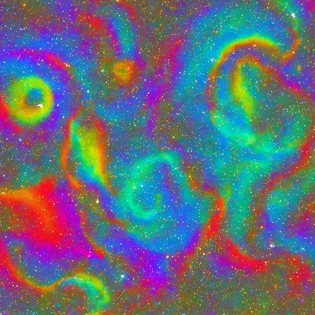 Image similar to rainbow cosmic penguin