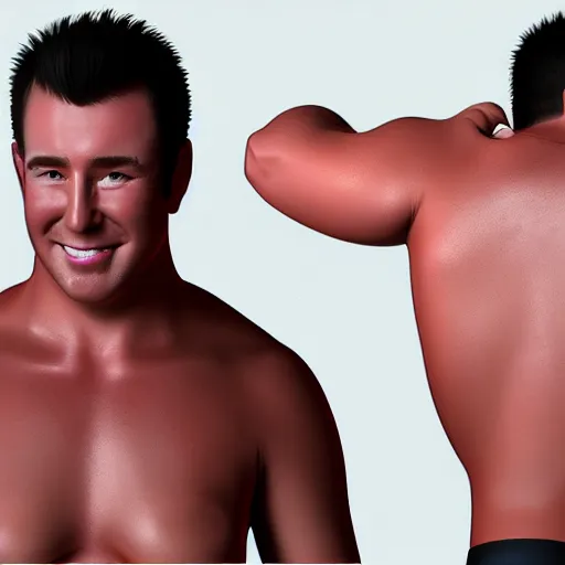 Image similar to concept art of billy herrington from Gachimuchi full round face, short smile, golden hour, medium shot, mid-shot, highly detailed, trending on Artstation, Unreal Engine 4k